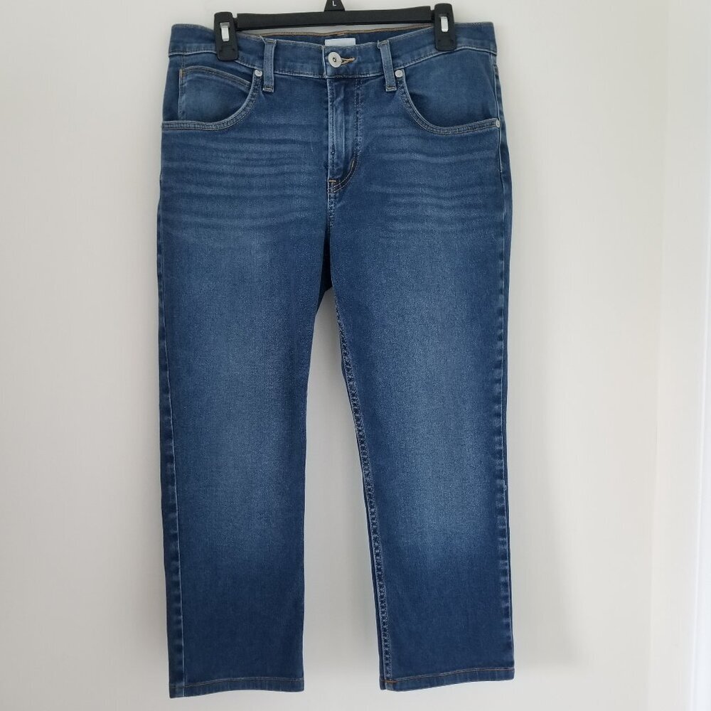 Hudson Women Blake Slim Straight Sz 32 Cropped Pocket Jeans Essential Capsule